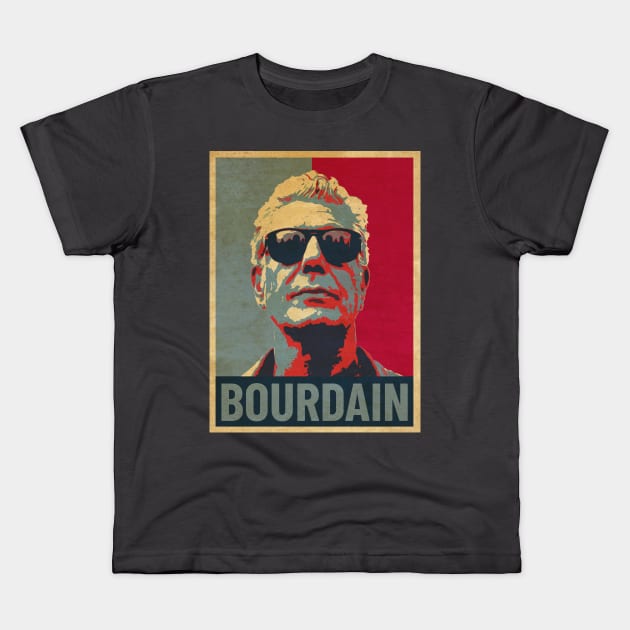 Anthony Bourdain Hope Kids T-Shirt by Mollie